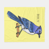 Blue Jay bird Cartoon Fleecedecke (Vorderseite (Horizontal))