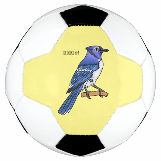 Blue Jay bird Cartoon Fußball (Vorderseite)
