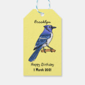 Blue Jay bird Cartoon Geschenkanhänger (Rückseite)