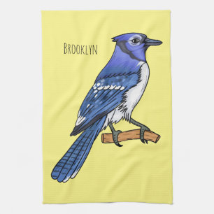 Blue Jay bird Cartoon Geschirrtuch