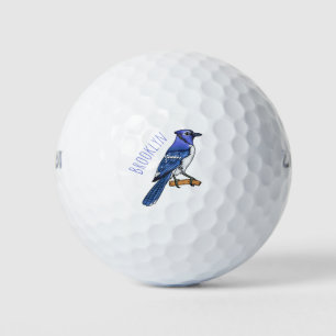 Blue Jay bird Cartoon Golfball