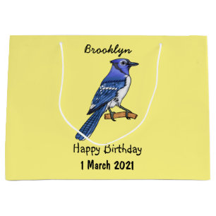 Blue Jay bird Cartoon Große Geschenktüte