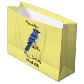 Blue Jay bird Cartoon Große Geschenktüte (Vorderseite Schrägansicht)