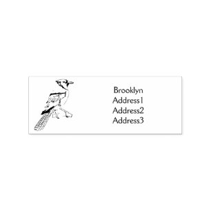 Blue Jay bird Cartoon Gummistempel