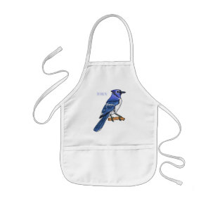 Blue jay bird cartoon illustration kinderschürze