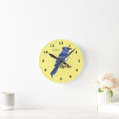Blue jay bird cartoon illustration runde wanduhr (Zuhause)