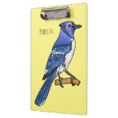 Blue Jay bird Cartoon Klemmbrett (Links)