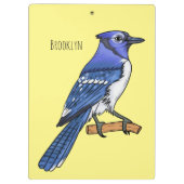 Blue Jay bird Cartoon Klemmbrett (Rückseite)