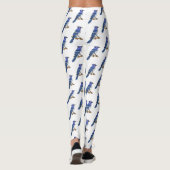 Blue Jay bird Cartoon Leggings (Rückseite)