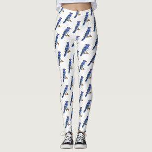 Blue Jay bird Cartoon Leggings