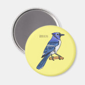 Blue Jay bird Cartoon Magnet (Vorderseite/Rückseite)