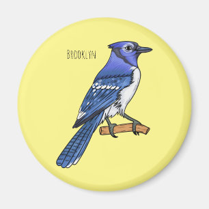 Blue Jay bird Cartoon Magnet