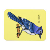 Blue Jay bird Cartoon Magnet (Horizontal)