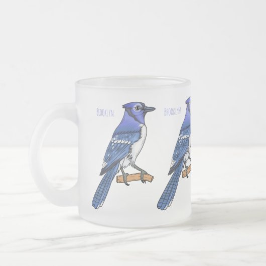 Blue Jay bird Cartoon Mattglastasse (Links)