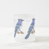 Blue Jay bird Cartoon Mattglastasse (Mittel)
