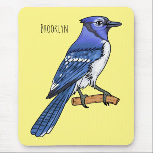 Blue Jay bird Cartoon Mousepad