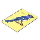 Blue Jay bird Cartoon Notizblock (Linke Seite)
