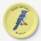 Blue Jay bird Cartoon Pappteller (Vorderseite)