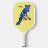 Blue Jay bird Cartoon Pickleball Schläger (Rückseite)
