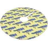 Blue Jay bird Cartoon Polyester Weihnachtsbaumdecke (Schrägansicht)