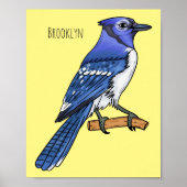 Blue Jay bird Cartoon Poster (Vorne)
