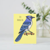 Blue Jay bird Cartoon Postkarte (Stehend Vorderseite)