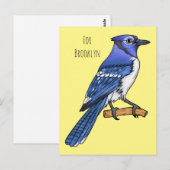 Blue Jay bird Cartoon Postkarte (Vorne/Hinten)
