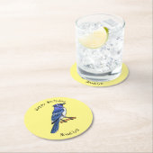 Blue Jay bird Cartoon Runder Pappuntersetzer (Vor Ort)