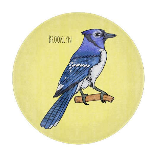 Blue Jay bird Cartoon Schneidebrett (Vorderseite)