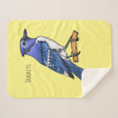 Blue Jay bird Cartoon Sherpadecke (Vorderseite (Horizontal))