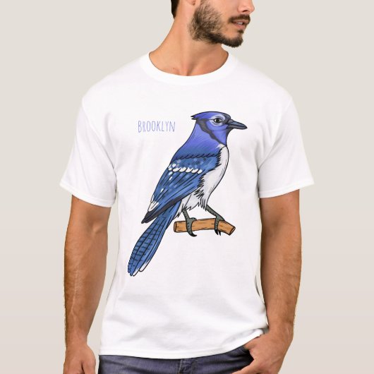 Blue Jay bird Cartoon T-Shirt (Vorderseite)