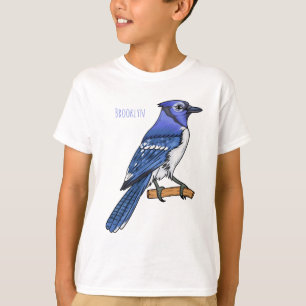 Blue Jay bird Cartoon T-Shirt