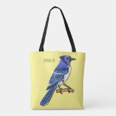 Blue Jay bird Cartoon Tasche (Rückseite)