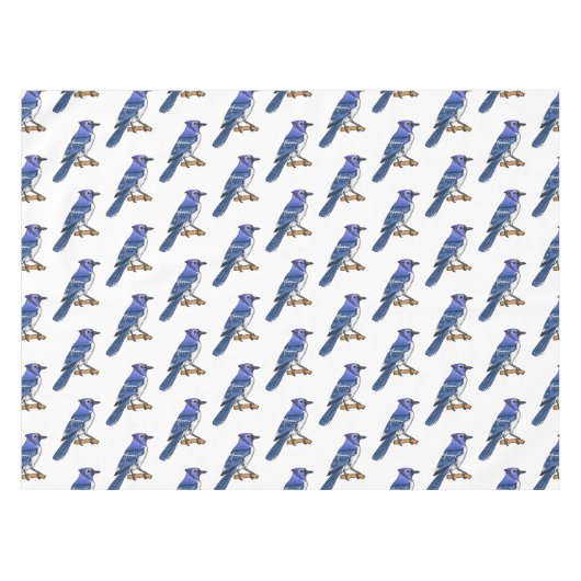 Blue Jay bird Cartoon Tischdecke (Vorderseite (Horizontal))