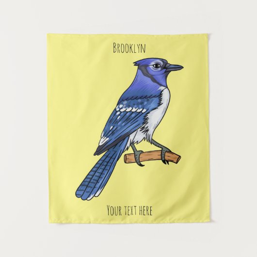 Blue Jay bird Cartoon Wandteppich (Vorderseite)