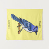 Blue Jay bird Cartoon Wandteppich (Vorderseite (Horizontal))