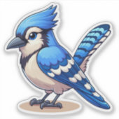 Blue Jay bird Custom Cut Vinyl Sticker (Vorderseite)