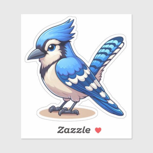 Blue Jay bird Custom Cut Vinyl Sticker (Blatt)