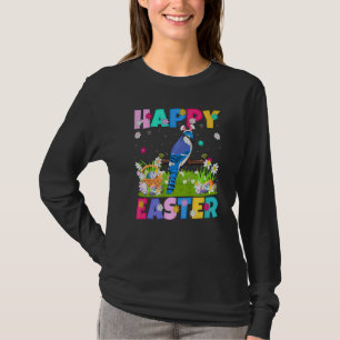 Blue Jay Bird Happy Oster Bunny Blue Jay Oster S T-Shirt