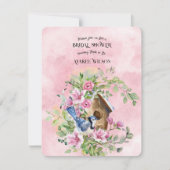 Blue Jay Bird im Brautparty von Blume Einladung (Vorderseite)