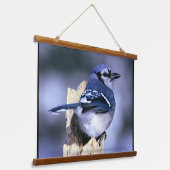 Blue Jay Bird Liebhaber Wandteppich Mit Holzrahmen (Gewinkelt)