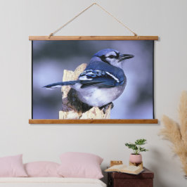 Blue Jay Bird Liebhaber Wandteppich Mit Holzrahmen