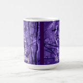Blue Jay Bird Purple Abstract Art Personalized Kaffeetasse (Mittel)