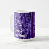 Blue Jay Bird Purple Abstract Art Personalized Kaffeetasse (Vorderseite Links)
