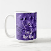 Blue Jay Bird Purple Abstract Art Personalized Kaffeetasse (Links)