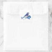 Blue Jay Bird Quadratischer Aufkleber (Tasche)