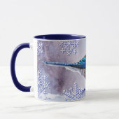 Blue Jay Bird Snow Winter Holiday Tassen Cup (Links)