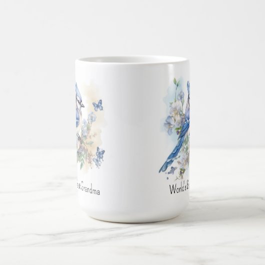 Blue Jay Bird Spring Nature Grandmutter Kaffeetasse (Mittel)