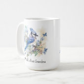 Blue Jay Bird Spring Nature Grandmutter Kaffeetasse (Vorderseite Links)