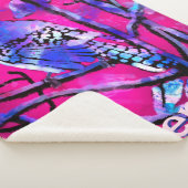 Blue Jay Bird Tree Branch Pink Personalized  Sherpadecke (3/4)
